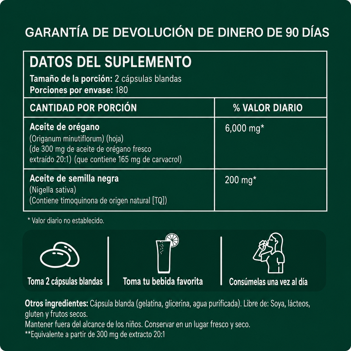 CAPSULAS DE ACEITE DE OREGANO CON SEMILLA NEGRA