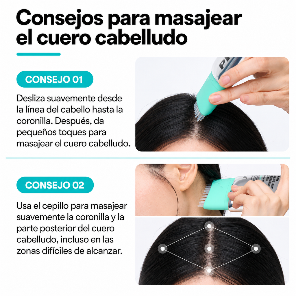Sérum capilar PDRN Reedle Shot con peine masajeador.