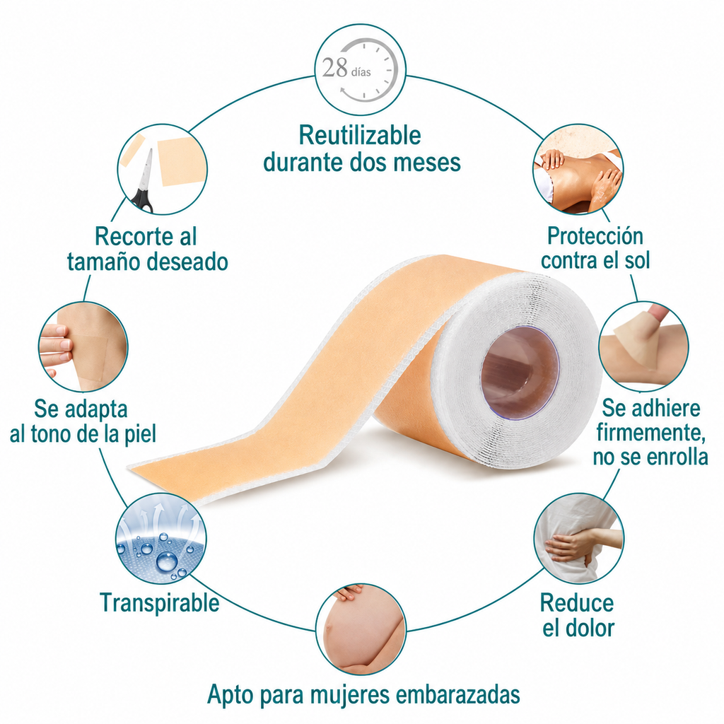 Cinta de silicon para arrugas cicatrices y manchas