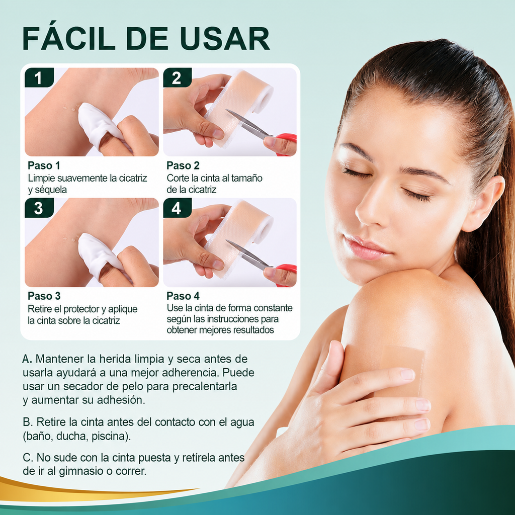 Cinta de silicon para arrugas cicatrices y manchas
